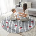 thumbnail image 3 of Gray Christmas Cardinal Bird Pattern Round Blanket,Comfortable Soft Flannel Throw Blanket,All Season,Warm Lightweight Blankets for Sofa Bed Couch Living Room Chair 47"x47", 3 of 5