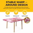 thumbnail image 4 of Valentine's Day Table Cloths for 3 Foot Rectangle Tables, Pink Love Gnomes Roses Ombre Romantic Patio Waterproof Elastic Fitted Tablecloths, Washable Rectangular Table Cover for Camping, 4 of 8