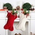 thumbnail image 3 of XINGXIANG 16.5" Bone Shape Knit Dog Christmas Stocking, Large Pet Stocking for Dogs Cats with Hanging Loop, Festive Holiday Decor for Fireplace Tree(Red), 3 of 7