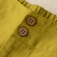 thumbnail image 5 of Tisuna Women'S Casual Pants Solid Color Elastic Waist Straight Leg Trousers Women Classic Fit Linen Pants Yellow Size Xxl, 5 of 5