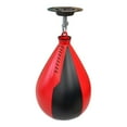 thumbnail image 2 of de pelota de pera para boxeo, entrenamiento de velocidad de cuero PU con gancho e inflador, saco de boxeo con pelota de reacción para gimnasio en interiores Negro y rojo, 2 of 8