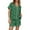 Dark Green, variant on Women's Pajama Sets Casual Christmas Print Silk Satin Short Sleeve Button Up Top And Shorts Set Womens Pjs Sets