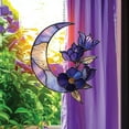 thumbnail image 4 of Moon & Purple Flower ACRYLIC Suncatcher – Crescent Faux Stained Glass Window Hanging, Boho Decor Gift for Mom or Her 1875731002 2061, 4 of 4