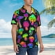 thumbnail image 3 of Fotbe Bright Mushrooms Camisa Hawaiana para Hombre Unisex – Camisa Casual de Verano con Botones de Manga Corta de Algodón y Lino,XX-Large, 3 of 7