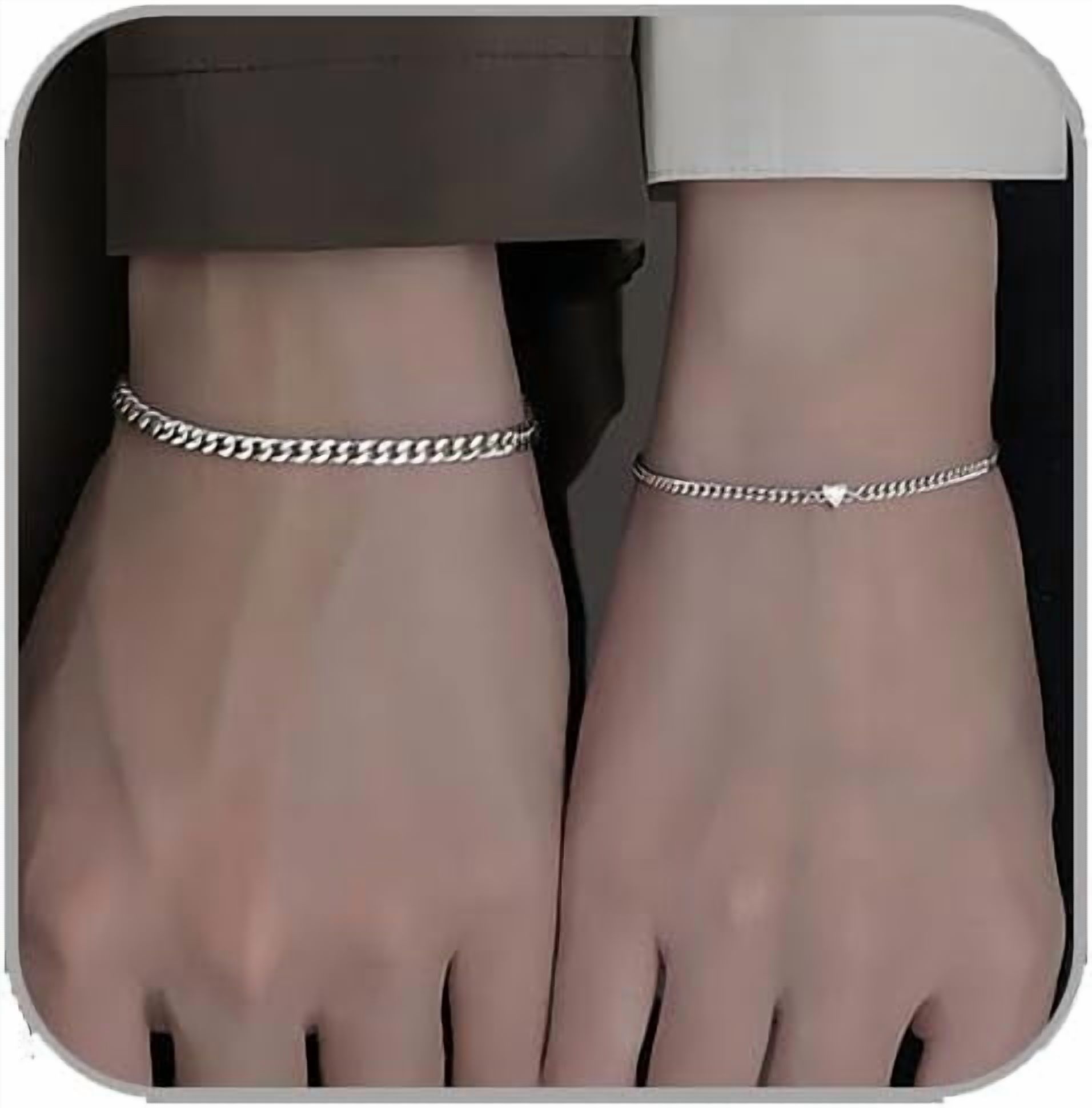 VNOX Custom Engraved Couple Bracelets - Matching Braided Rope Bracelets For Him & Her