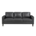 thumbnail image 4 of Maklaine Modern / Contemporary Faux Leather Upholstered Sofa in Dark Gray, 4 of 7