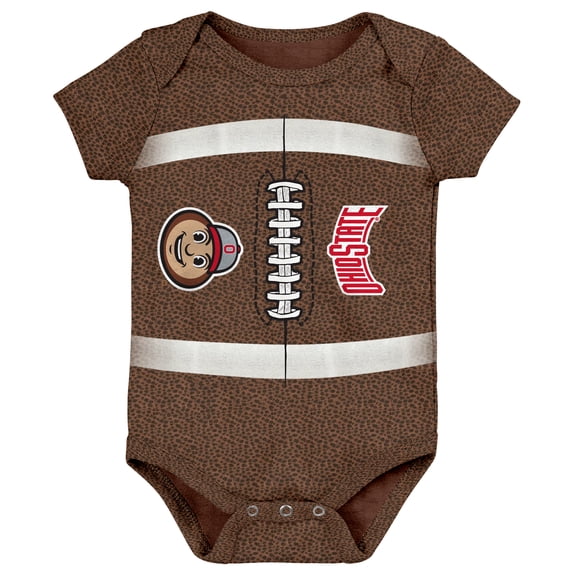 Newborn & Infant Brown Ohio State Buckeyes Catch Me Football Bodysuit