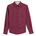 thumbnail image 5 of Womens Long Sleeve Easy Care Cotton/Polyester Shirt Burgundy/Light Stone 4XL, 5 of 6