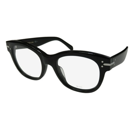New Celine 41350 Womens/Ladies Round Full-Rim Black Prestigious Brand Trendy Genuine Upscale Frame Demo Lenses 50-20-150 Eyeglasses/Eye Glasses