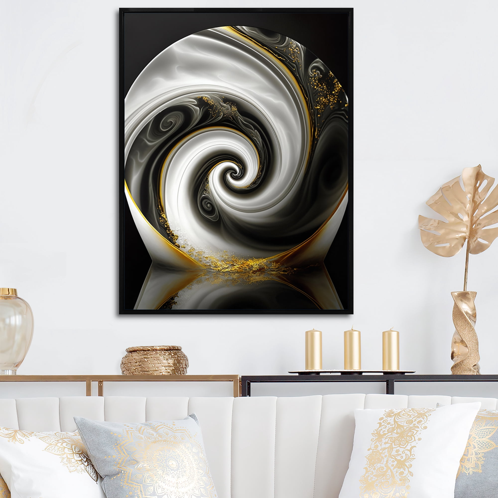Designart 'Abstract Modern Swirl II' Canvas Wall Art