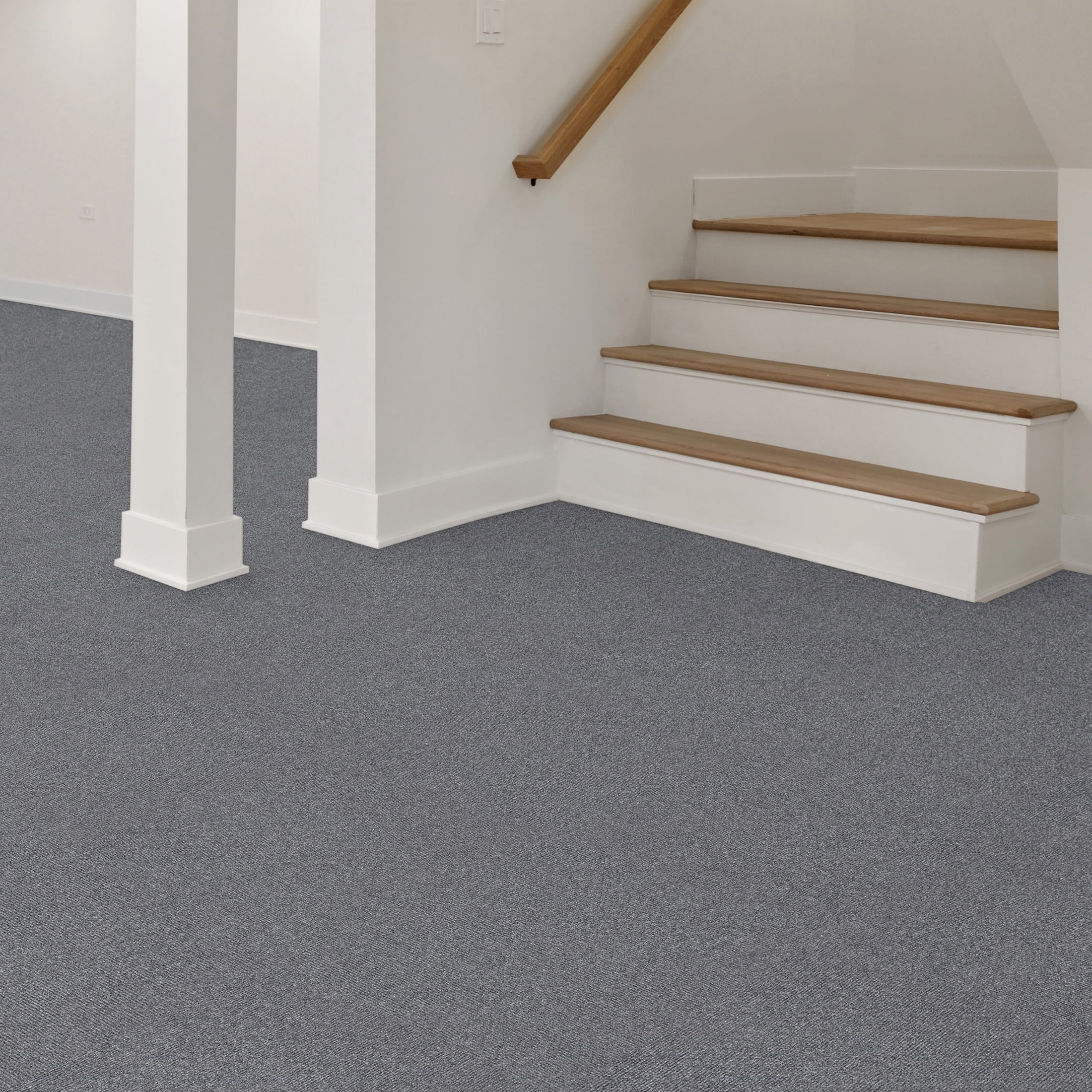 Asheville Rib Gray Residential 18 in. x 18 in. Peel and Stick Carpet Tile Square 27 sq. ft. 12 Tiles Per Box