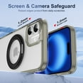 thumbnail image 5 of ELEHOLD Case for iPhone 16, Magnetic Shockproof Transparent Case with 360° Ring Kickstand,Gray, 5 of 10