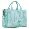 thumbnail image 3 of Bolso Hombro Lona Informal Con Teñido Anudado Bandolera Letras para Fiesta () Verde, 3 of 9