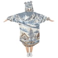 thumbnail image 2 of FORMRS Wearable Blanket Hoodie with Sleeves for Kids Cozy Flannel Sweatshirt, Blue Snowy Mountain, 2 of 7
