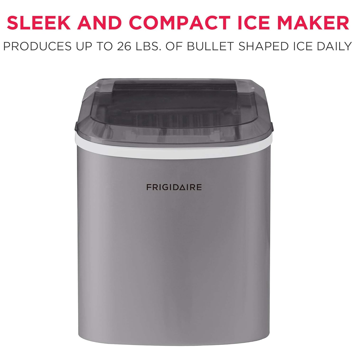 Compact Countertop Ice Maker, 26 lb per Day, Black