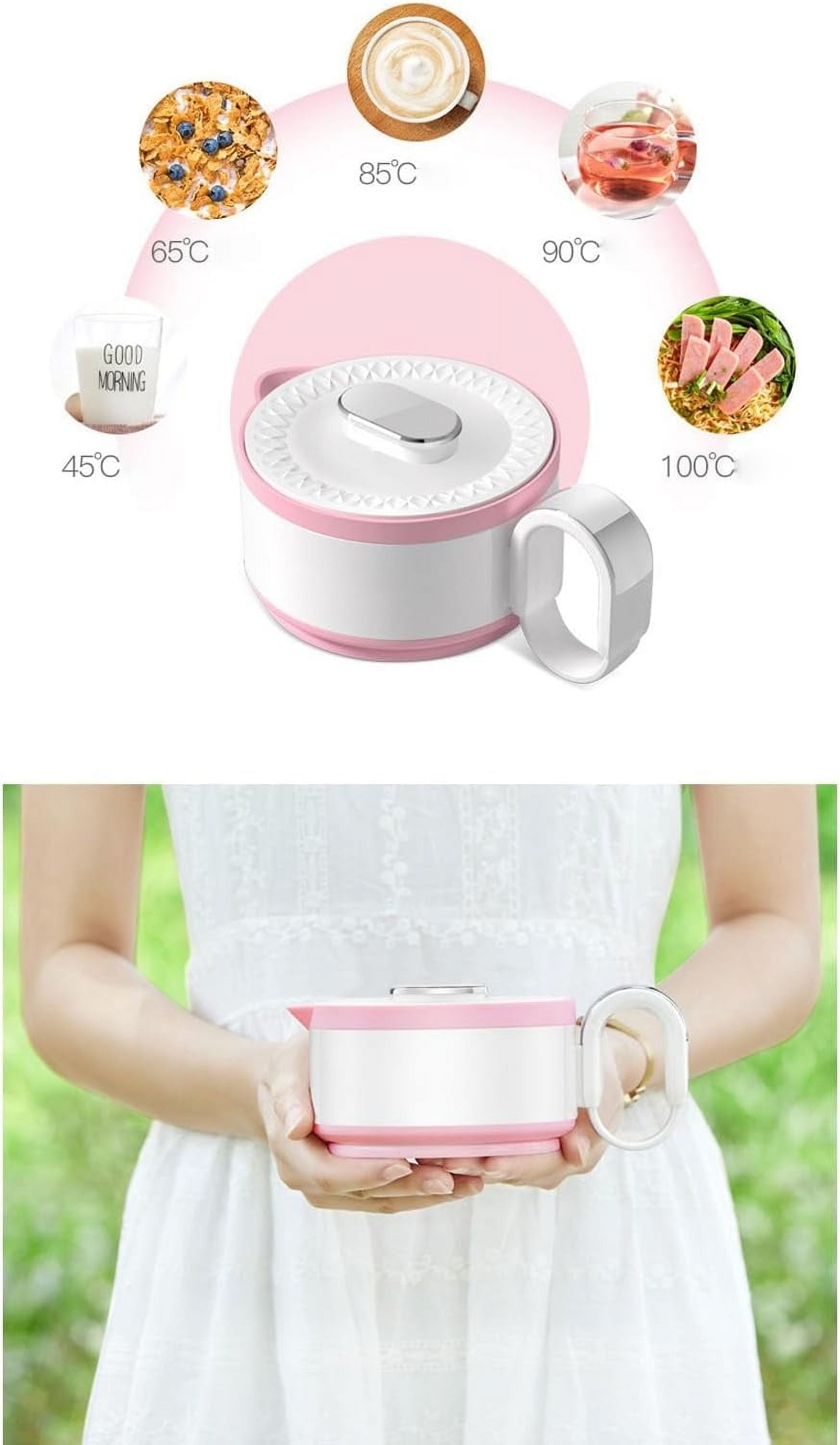 RKXQT  0.6L Travel Foldable Electric Kettle with LED Digital Display Portable Food Grade Silicone Cookerware BPA Free Fast Boiling with Boil-Dry Protection Dual Voltage Auto Shift (Color : Pink)