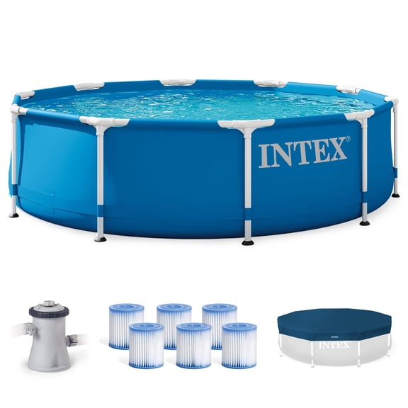 INTEX Metal Frame Pool Set with Cover & Type H Filter Cartridge (6 pack)