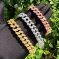 thumbnail image 3 of DUBSS Iced Out Flora Dove Cuban Link Bracelet for Men 5A Real Copper Gold Plated Hip Hop Jewelry, 3 of 4