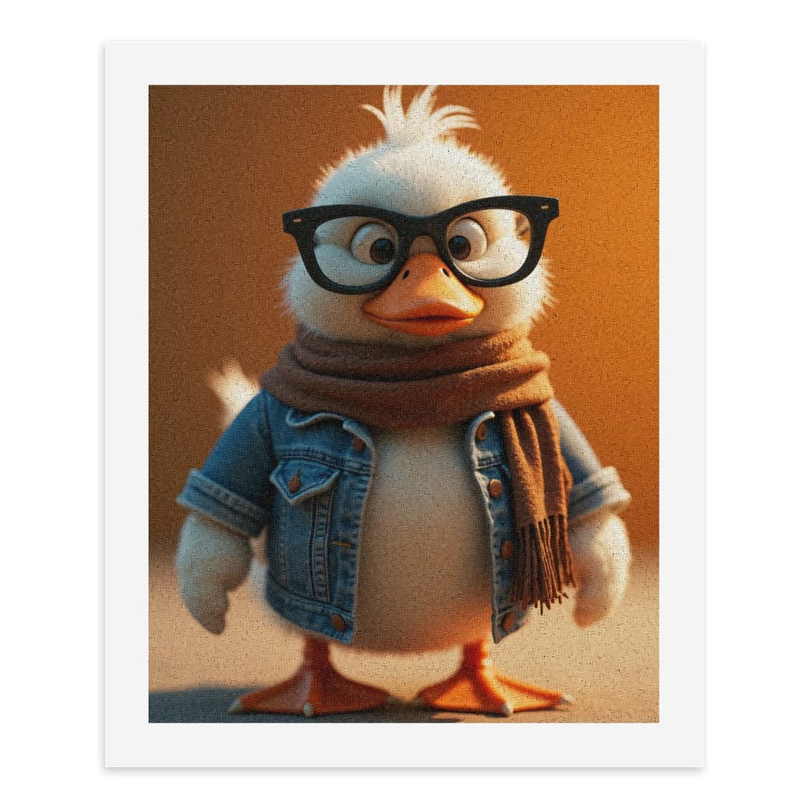 Paint By Numbers Kit for Adults Beginner - Duck Fashion Glasses Scarf Denim DIY Canvas Painting Kits for Adults, Frameless Paint By Number for Adults for Home Wall Decor 16x20 Inch
