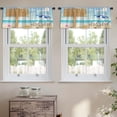 thumbnail image 2 of LALILO Kitchen Curtain Valance Wood Board Sign Sea Sand Beach Rod Pocket Window Curtain 52"x 18" Set of 2, 2 of 5