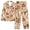 Beige, variant on SwiftWear Fall Long Sleeve Pajama Set for Women Halloween Themed Witch Hat/Pumkin Print Sleepwear Cozy Button-Down Top with Relaxed Fit Lounge Pants