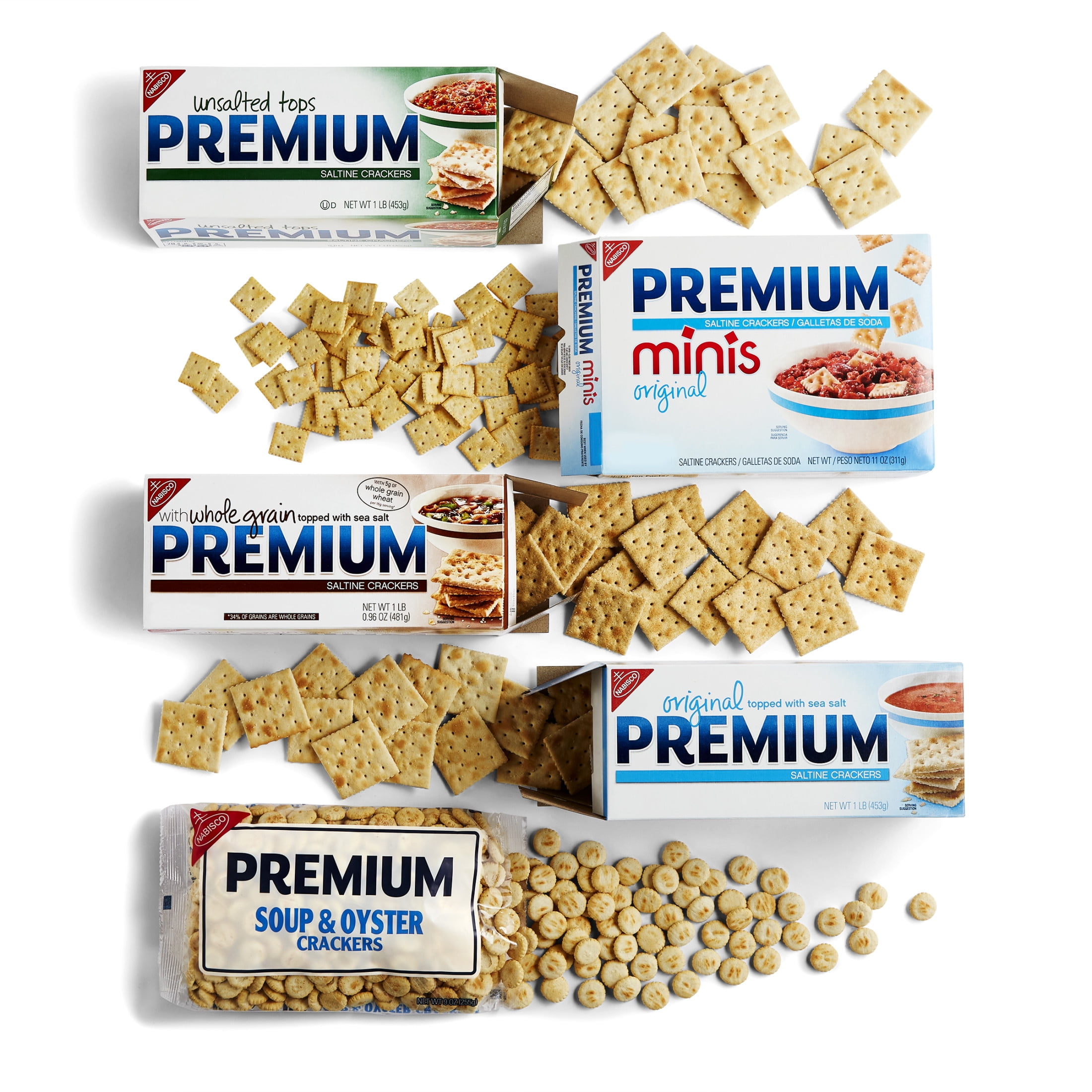 (3 pack) Premium Unsalted Tops Saltine Crackers, Lunch Snacks, 16 oz