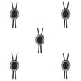 thumbnail image 3 of Sonducket Bolo Tie para hombres Corbatas occidentales con cordón de cuero de PU Collar colgante de piedra Corbatas para hombres Decoraciones para el día Ágata negra 5piezas Sonducket CBP189633, 3 of 4