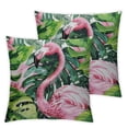 thumbnail image 2 of HENGT Watercolor Flamingo Tropical Green Pink Pillow Cover Farmhouse Decorative Throw Pillow Cover Square Cushion Case for Home Sofa Couch Decoration, 2 of 6
