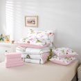 thumbnail image 6 of Manfei Watercolor Cocktail Bowtie 7 Pieces Full Size Bedding Sets,Martini Fruit Girly Full Size Bed in a Bag,Pink Reversible, 6 of 7