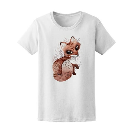 Boho Watercolor Fox With Bird Tee Women's -Image by Shutterstock
