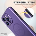 thumbnail image 6 of Case for iPhone 12 Pro Max Magnetic Cover Compatible with MagSafe Wireless Charging, Rugged PC+TPU Shockproof Kickstand Lens Protection Dustproof Case for iPhone 12 Pro Max,Purple, 6 of 8