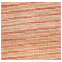 SAFAVIEH Marbella Kennard Striped Area Rug, Natural/Red, 6' x 6' Square