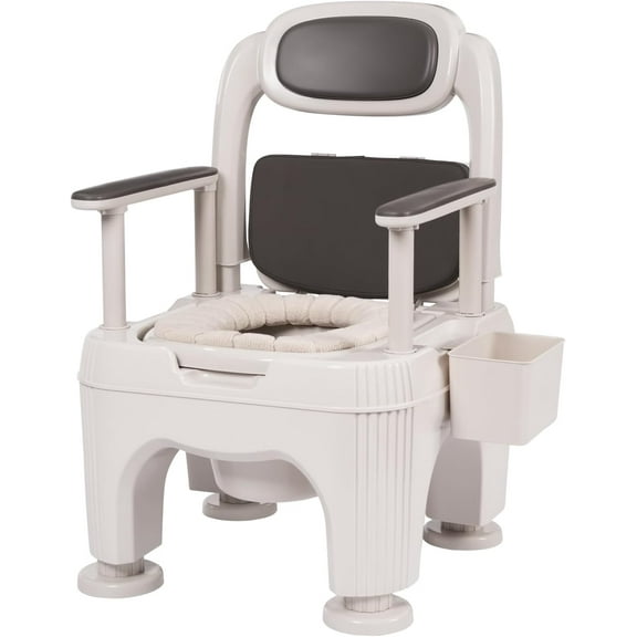 Bedside Commode, Portable Toilet for Adults, Height Adjustable Safety Commode Toilet for Elderly and Disabled, Commode Chair, 661lbs Heavy Duty Adult Potty Chair with Armrests and Tissue Box