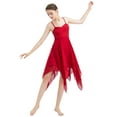 thumbnail image 2 of IBTOM CASTLE Women Lyrical Dance Dress Modern Contemporary Ballet Dancewear Spaghetti Strap Chiffon Flowy Dress XL Red, 2 of 8