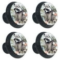 thumbnail image 2 of 4 Pcs Raccoon Knobs for Kitchen Cabinet Cupboard Dresser Bookcase Drawer Pulls Handles Round Home Decor, 2 of 8