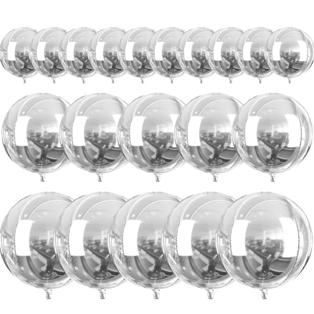 Globos de aluminio PartyWoo Silver, 20 unidades de diferentes tamaños con cinta