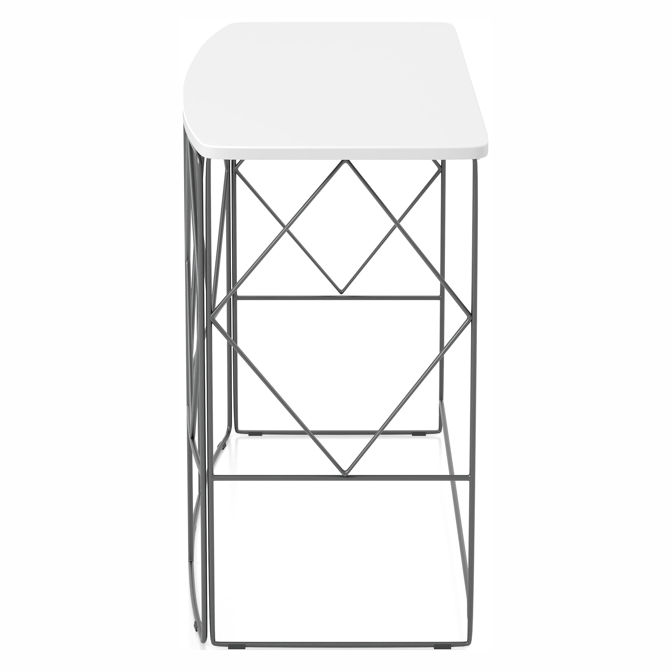 Furniture of America Herlan Console Table with Metal Frame, White