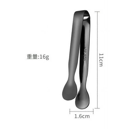 

Nvzi -b 4-piece 304 stainless steel ice clip mini sugar cube clip thickened multifunctional bar ice clip (black)