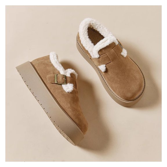 Classic Ultra Mini Snow Boots,Winter Boots Slippers for Women,Faux Fur Lined Slip On Ankle Winter Booties,Womens Warm No Slip Short Boot