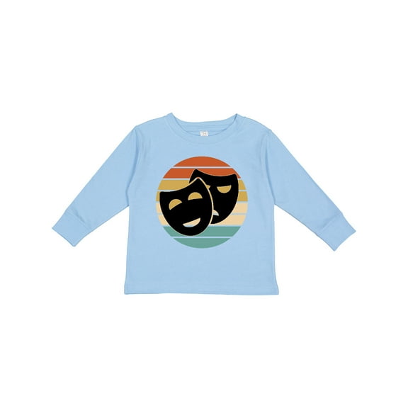 Inktastic Theater Masks Acting Gift Retro Sunset Boys or Girls Long Sleeve Toddler T-Shirt