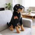 thumbnail image 4 of Realistic Rottweiler Puppy Stuffed Animal - 31cm/12.2in Lifelike Sitting Plush Dog Toy, Huggable Comfort Doll for Kids, Soft and Safe (Black & Brown), 4 of 7