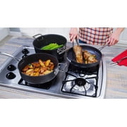 Granitestone Diamond Pro Steel Stackable Pots and Pans Set Stackmaster Complete 10 Piece Ultra Nonstick Space Saving Cookware, Dishwasher Safe
