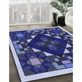 thumbnail image 2 of Ahgly Company Indoor Rectangle Patterned Denim Dark Blue Area Rugs, 8' x 12', 2 of 6