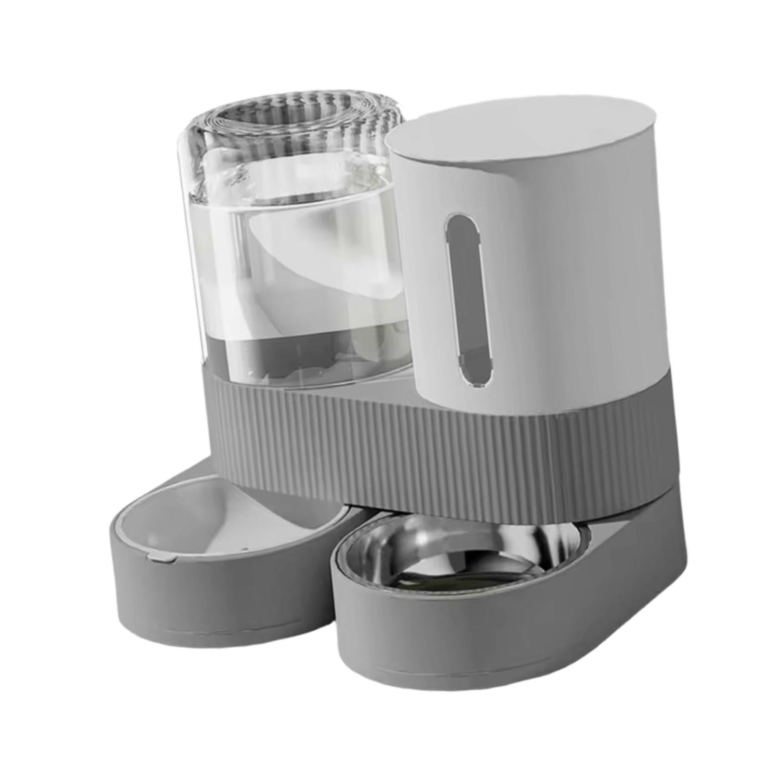 CarpNettore Automatic Pet Feeder Detachable Pet Feeding Bowl for Bunny Small Dogs Kitten Gray