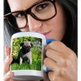 thumbnail image 2 of 3dRose, USA, California. Pug puppy standing in grass., 15oz Two-Tone Blue Mug, 2 of 7