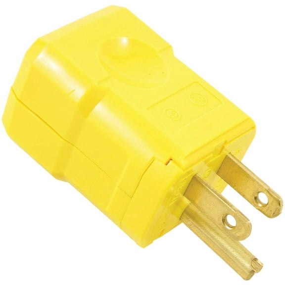 Hippo Hinge MaxGrip 5965Y//5256OVY 15-Amp 125-Volt 3-Wire M3 Straight-Blade Plug, Yellow