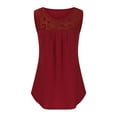 thumbnail image 6 of Summer Savings Clearance Tank Tops Xihbxyly Tops for Women 2024 Trendy, Casual Square Neck Tank Tops High Waist Pleated Floral Print Beach Shirts Blouses Wine XL, 6 of 6