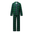 thumbnail image 2 of Family Matching Christmas Pajamas Plaid Long Sleeve Tops and Pants Sleepwear Set, 2 of 10