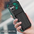 thumbnail image 6 of Allytechgroup for iPhone 16 Plus Rugged Case with Cards Holder, Heavy Duty Shockproof Hybrid PC TPU Back Cover Anti-Scratch Bumper Protective Phone Case for iPhone 16 Plus, Darkgreen, 6 of 9
