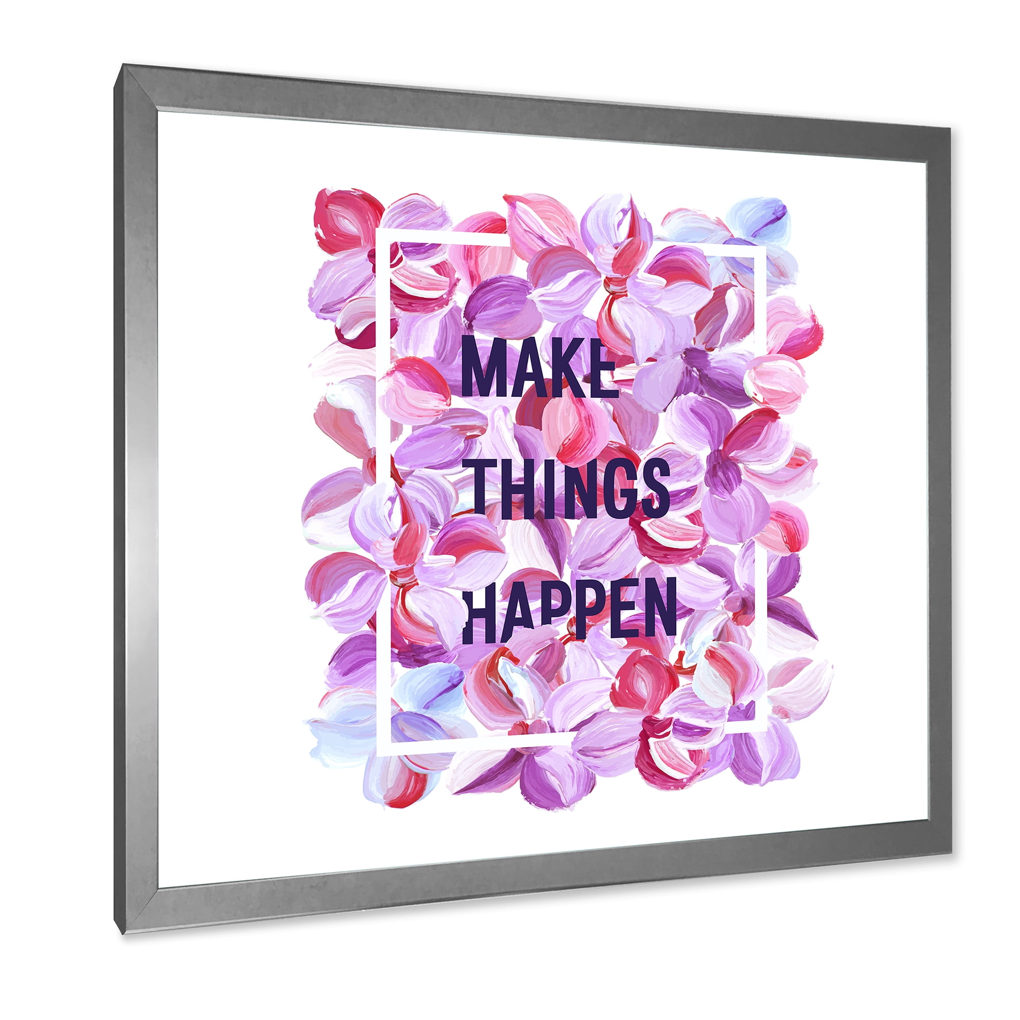 Designart 'Make Things Happen On Purple Flowers' Traditional Framed Art Print